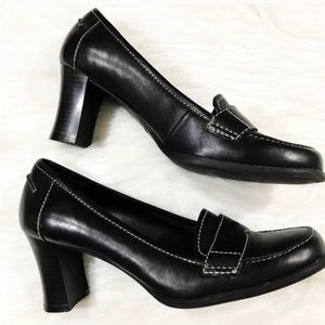 Croft & Barrow Black Square Round Toe Chunky Heel